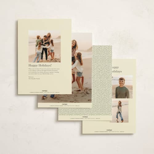 This is a ivory non photo holiday cards with standard by Baumbirdy called retro tree printing on signature in standard