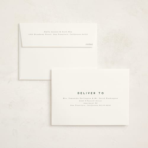 This is a ivory non photo holiday cards with standard by Baumbirdy called retro tree printing on signature in standard