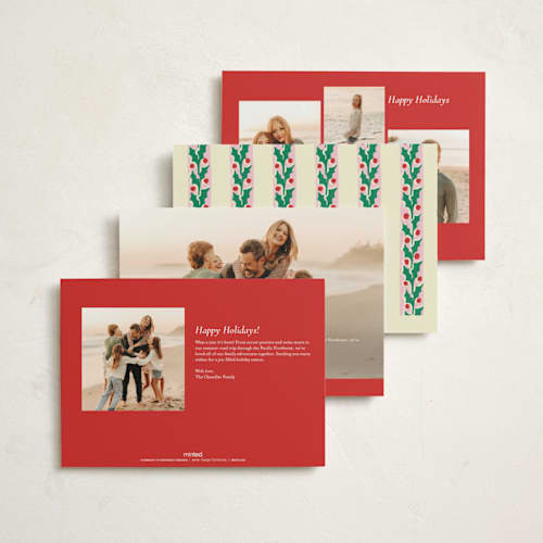 This is a peppermint non photo holiday cards with standard by Pati Cascino called hollis printing on signature in standard