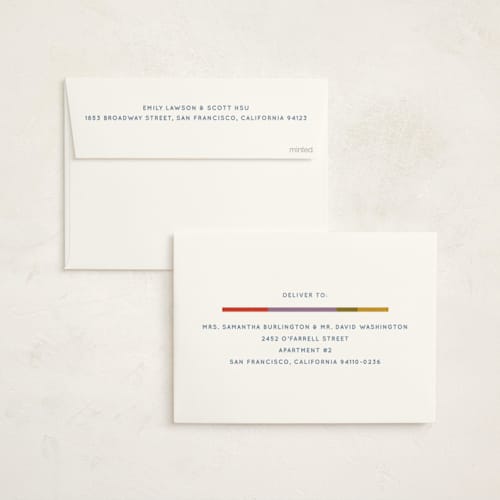 This is a stocking non photo holiday cards with standard by Sumak Studio called colorful check printing on signature in standard