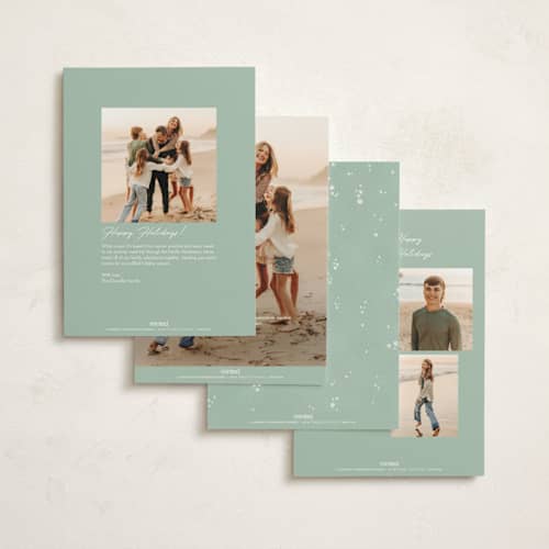 This is a winter non photo holiday cards with standard by menci zaga called furry christmas printing on signature in standard