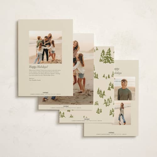 This is a almond non photo holiday cards with standard by Vera Lim called snow dogs printing on signature in standard