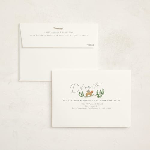 This is a jade non photo holiday cards with standard by Vera Lim called snow dogs printing on signature in standard