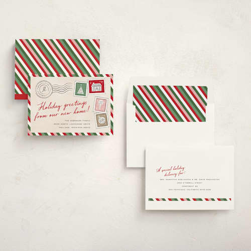 This is a holly jolly non photo holiday cards with standard by Pixel and Hank called new holiday home printing on signature in standard