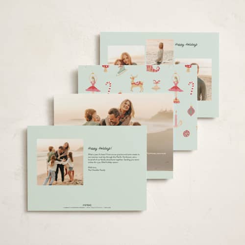 This is a fir non photo holiday cards with standard by Teju Reval called fun ornaments printing on signature in standard