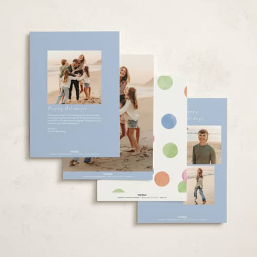 This is a frosting non photo holiday cards with standard by Pixel and Hank called new year stars printing on signature in standard