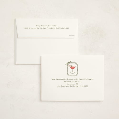 This is a candy cane non photo holiday cards with standard by Susan Zinader called cheers to you printing on signature in standard