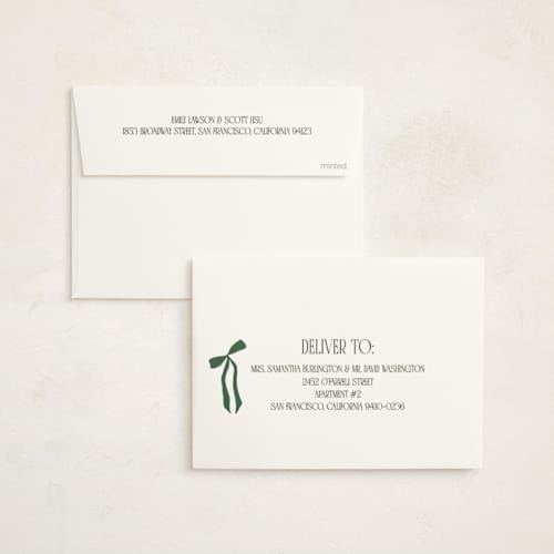 This is a pine non photo holiday cards with standard by Maja Cunningham called snowglobe printing on signature in standard