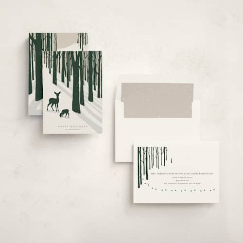 This is a spruce non photo holiday cards with standard by itsjensworld called all is calm printing on signature in standard