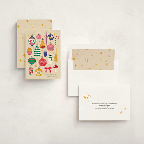 This is a ginger non photo holiday cards with standard by Joanna Rosado called deck the hall printing on signature in standard