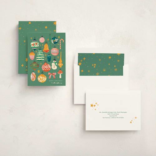 This is a pine non photo holiday cards with standard by Joanna Rosado called deck the hall printing on signature in standard