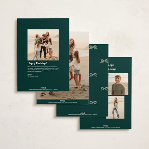 This is a sage non photo holiday cards with standard by Lori Wemple called merry christmas tree printing on signature in standard
