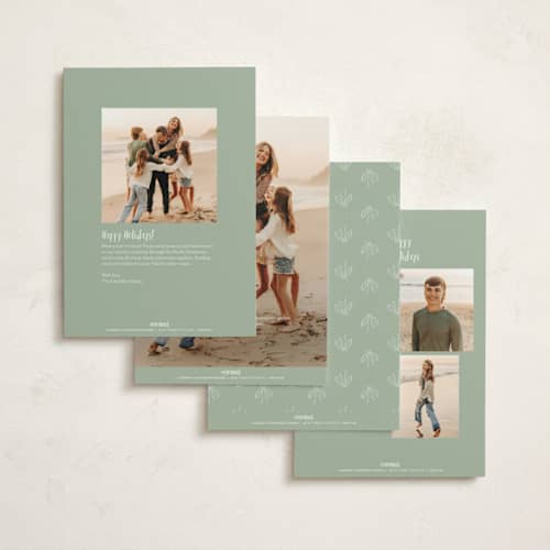 This is a balsam non photo holiday cards with standard by Leia Matt called howdy holidays boots printing on signature in standard