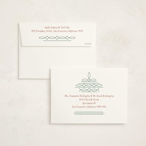 This is a balsam non photo holiday cards with standard by Leia Matt called howdy holidays boots printing on signature in standard