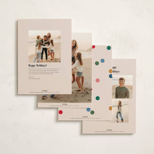 This is a gumdrop non photo holiday cards with standard by Owl and Toad called colorful characters printing on signature in standard