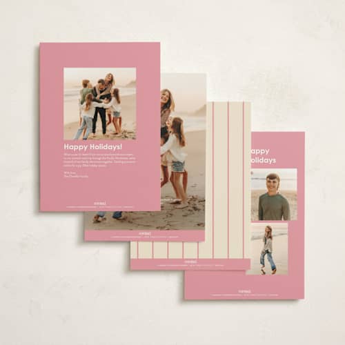 This is a candy non photo holiday cards with standard by Baumbirdy called village frame printing on signature in standard