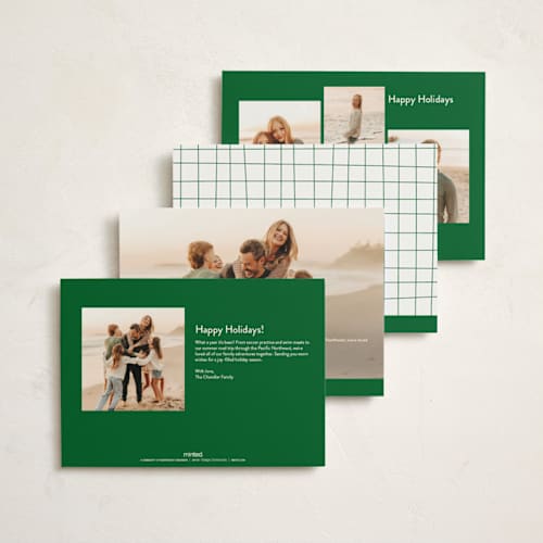 This is a vanilla non photo holiday cards with standard by Erika Firm called vanilla pine printing on signature in standard