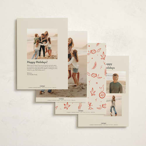 This is a tomato non photo holiday cards with standard by Ani Somi called happy little holidays printing on signature in standard
