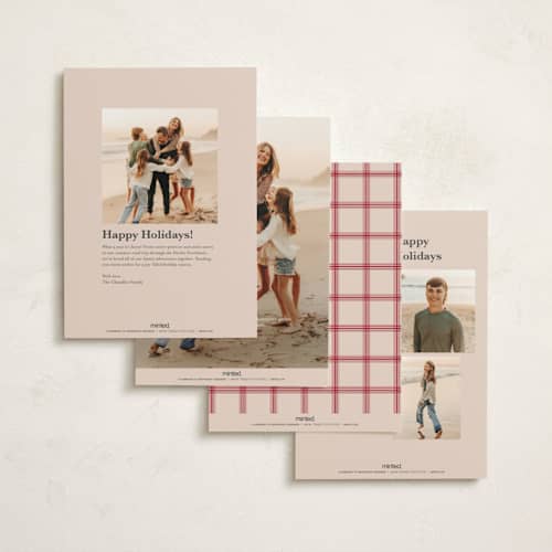 This is a rosy cheeks non photo holiday cards with standard by Kate Ahn called with flourish printing on signature in standard