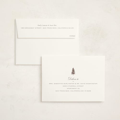 This is a cocoa non photo holiday cards with standard by Sara Hicks Malone called holiday move printing on signature in standard