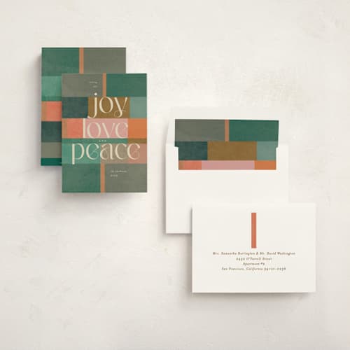 This is a spice non photo holiday cards with standard by Creo Study called tree blocks printing on signature in standard