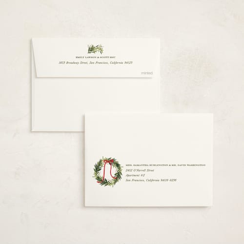 This is a festive non photo holiday cards with standard by Erin L. Wilson called classic home printing on signature in standard