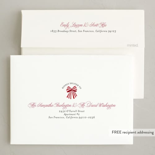 This is a peppermint new year photo cards with standard by Susan Moyal called joyful holly printing on recycled smooth signature in standard