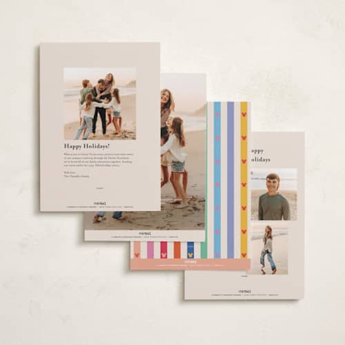 This is a rainbow new year photo cards with standard by Creo Study called disney's mickey magical and cheerful printing on recycled smooth signature in standard