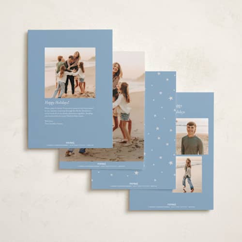 This is a confetti new year photo cards with standard by Kercia Jane called starlight wishes printing on recycled smooth signature in standard