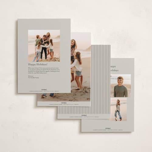 This is a linen new year photo cards with standard by Erin L. Wilson called laurene printing on recycled smooth signature in standard