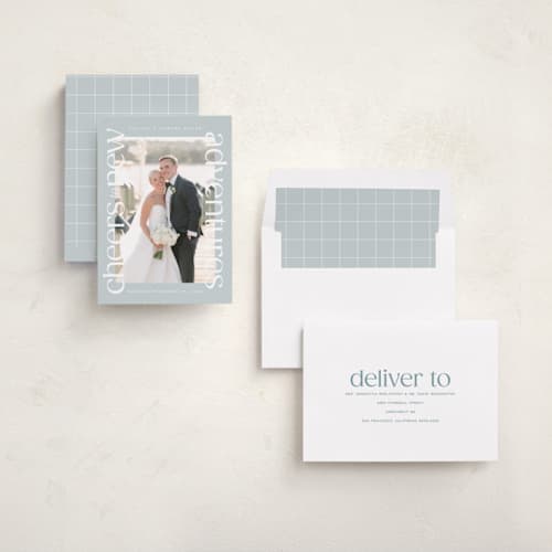 This is a ice new year photo cards with standard by Owl and Toad called cheers to new printing on recycled smooth signature in standard