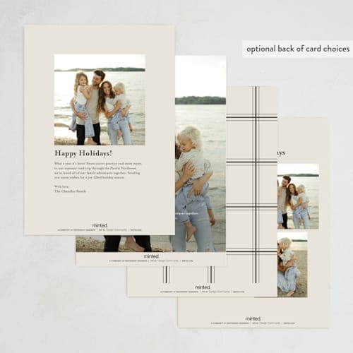 This is a cream new year photo cards with standard by Karidy Walker called holiday snapshot printing on recycled smooth signature in standard
