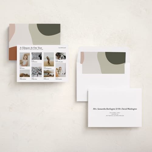 This is a pepper new year photo cards with standard by Bramble Studio called a glimpsed year printing on recycled smooth signature in standard