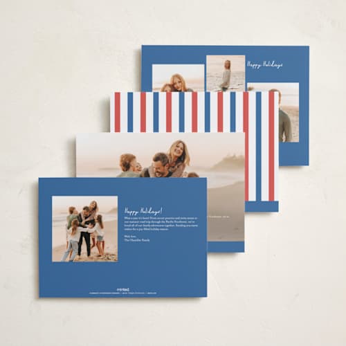 This is a azure new year photo cards with standard by Megan Davis called adios printing on recycled smooth signature in standard