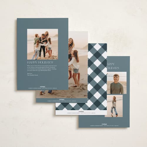 This is a spruce new year photo cards with standard by Shari Margolin called annual review printing on recycled smooth signature in standard