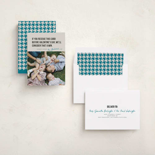 This is a denim new year photo cards with standard by Karen Glenn called new year win printing on recycled smooth signature in standard