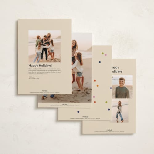 This is a rainbow new year photo cards with standard by Sumak Studio called happy colors printing on recycled smooth signature in standard