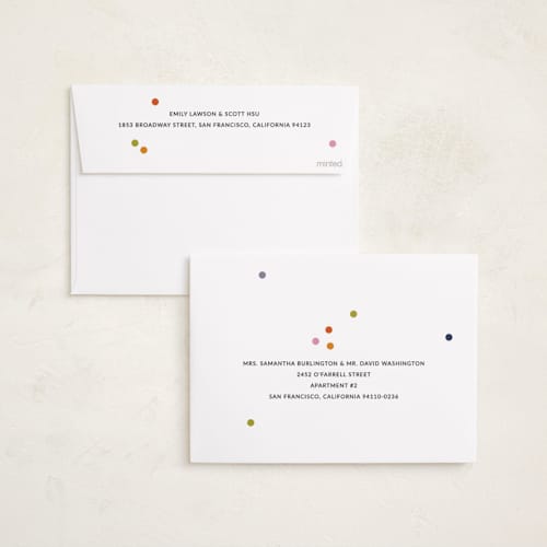 This is a rainbow new year photo cards with standard by Sumak Studio called happy colors printing on recycled smooth signature in standard
