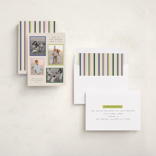 This is a spark new year photo cards with standard by Kercia Jane called color notes printing on recycled smooth signature in standard