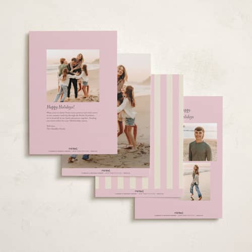 This is a blush new year photo cards with standard by Ashley Iwafuchi called bold beginning printing on recycled smooth signature in standard