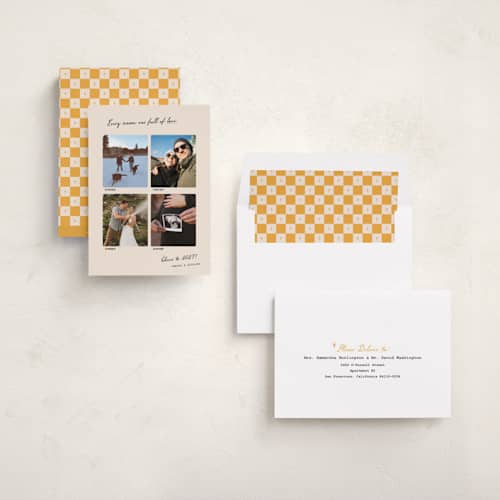 This is a eggnog new year photo cards with standard by Mellary Bitner called every season printing on recycled smooth signature in standard