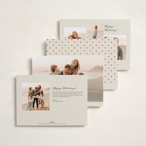 This is a hibiscus new year photo cards with standard by Creo Study called squiggle frame printing on recycled smooth signature in standard
