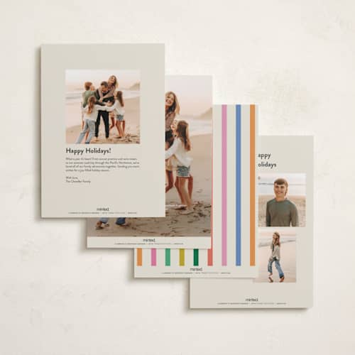 This is a rainbow new year photo cards with standard by Creo Study called bold n bright printing on recycled smooth signature in standard