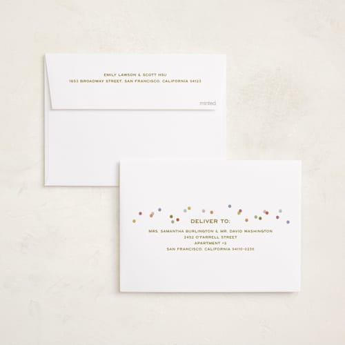 This is a gumdrop new year photo cards with standard by Ellen Schlegelmilch called fallen confetti printing on recycled smooth signature in standard