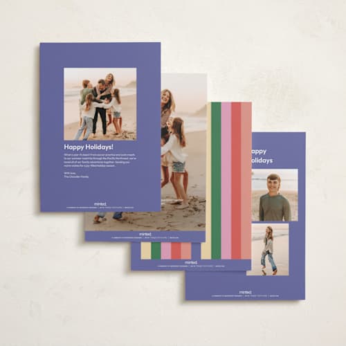 This is a grape soda new year photo cards with standard by Lisa McLean called carnival printing on recycled smooth signature in standard