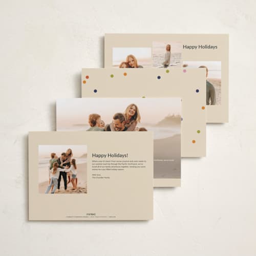 This is a rainbow new year photo cards with standard by Sumak Studio called happy colors printing on recycled smooth signature in standard