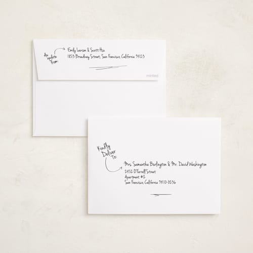 This is a snow new year photo cards with standard by Kennedi Shaw called update printing on recycled smooth signature in standard