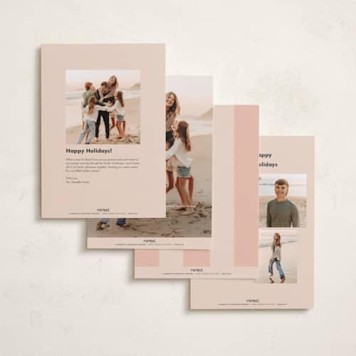 This is a creamsicle new year photo cards with standard by Snow and Ivy called bring on the cheer printing on recycled smooth signature in standard