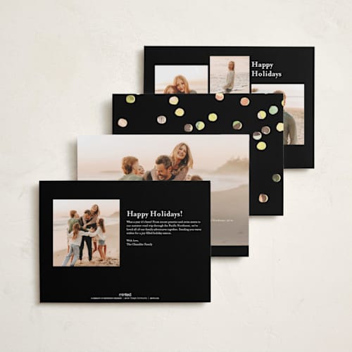 This is a midnight new year photo cards with standard by Anastasia Makarova called our new era printing on recycled smooth signature in standard