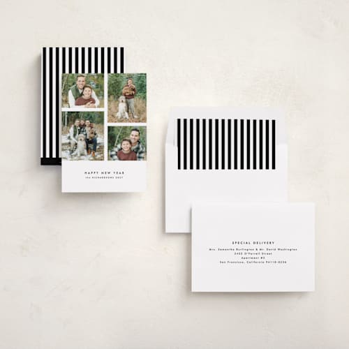 This is a classic new year photo cards with standard by Kelly Schmidt called four printing on recycled smooth signature in standard